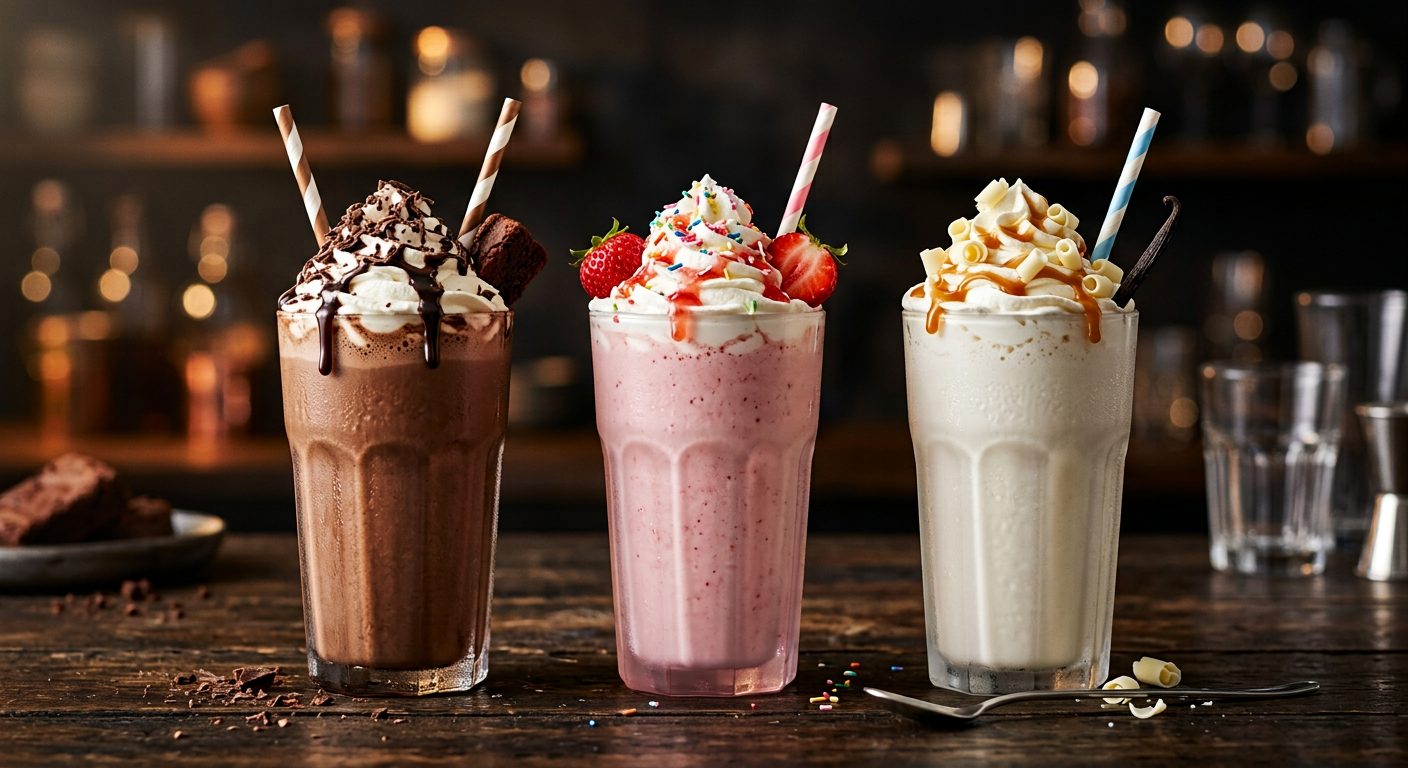 Milkshakes - Chocolate Strawberry Vanilla